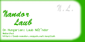 nandor laub business card